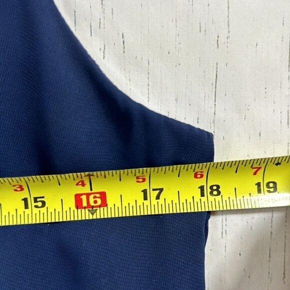 Coldwater Creek Babydoll Sleeveless Vintage V Neck Draped Embellished Blue Top - Picture 15 of 16